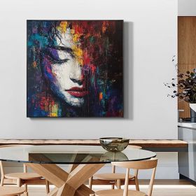 Original Figure Abstract Painting on Canvas Large Woman Wall Art  Modern Portrait Figure Painting Woman Face Wall Art Living Room Decor