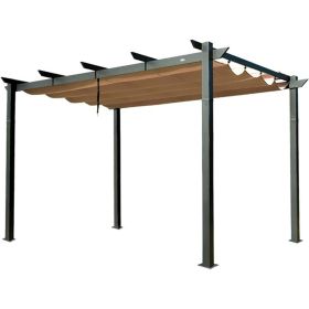 Outdoor Retractable Pergola with Weather-Resistant Sun Shade Canopy, Aluminum Pergola Gazebo for BBQ, Party, Wedding, Patio, Backyard, Deck, Gard