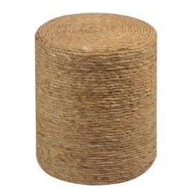 Ottoman Poof; Natural Seagrass Poufs; Hand Weave Round Footstool; Pouffe Accent Chair; Sitting Braided Footrest W/Jute Cover; Home Decorative Sea