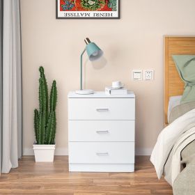 Wooden 3 Drawer Nightstand Bedside Table End Table Bedroom Furniture