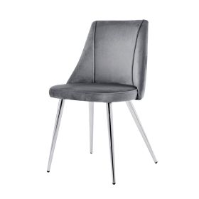 Modern Grey Velvet Dining Chairs
