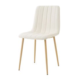 Modern beige cloth dining chair