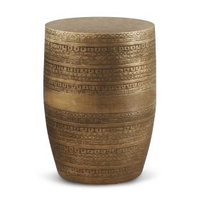 Johnsen - Large Metal Accent Table - Antique Gold