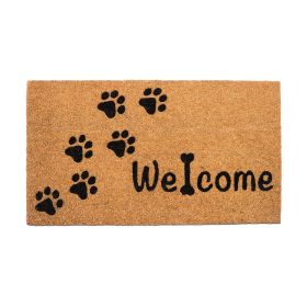 Coir Doormat Front Door Mat with Non Slip PVC Backing Printed Indoor Outdoor Mats for Home & Office Welcome Mats for Door Entrance Mats with Paws