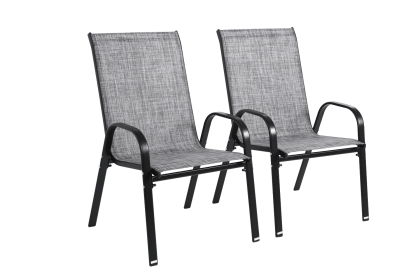 2 Piece Patio Chairs, Outdoor Camping Chairs with Breathable Textilene Fabric