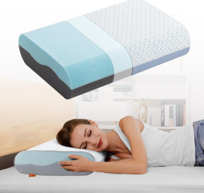 4 Inch Memory Foam Pillows, Gel Cooling Bed Pillows, Sleep Pillow, Removable Machine Washable Pillowcase,Standard Size (Option: Memory foam pillow)