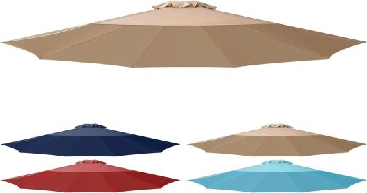 9' Patio Umbrella Replacement Canopy Outdoor Table Market Yard Umbrella Replacement Top Cover, Tan (Color: as Pic)