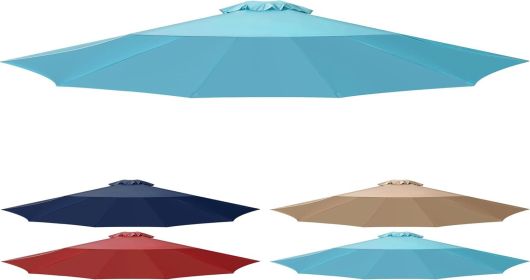 9' Patio Umbrella Replacement Canopy Outdoor Table Market Yard Umbrella Replacement Top Cover, Turquoise (Color: as Pic)