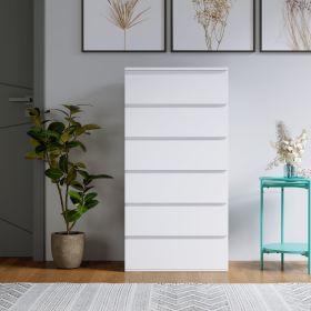 4 Drawer White Dresser; Modern Storage Cabinet for Bedroom (drawer-4: drawer-6)
