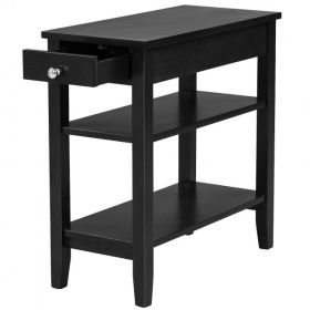 Living Room And Bedroom Modern Style 3-Tier Side End Table (Color: Black, Type: Nightstand)