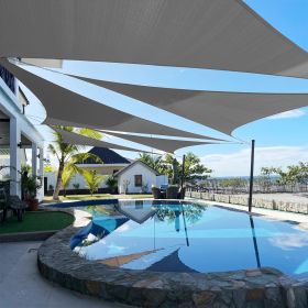 Artpuch Custom Size Dark Grey Sun Shade Sail Triangle Canopy 185 GSM Durable Fabric UV Block Awning for Outdoor Patio Garden Backyard (Customized (Color: Dark grey, size: 15X21X21)