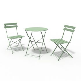 Round 2 Person - 23.6" Long Bistro Set (7 Colors Available) (Color: Green)